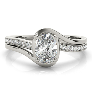 Clarah Lab-Created Diamond 4 Prong Side Stone Engagement Ring