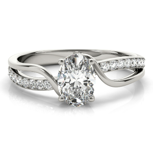 Ruth Lab-Created Diamond 4 Prong Side Stone Engagement Ring