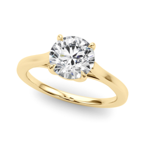 Marli Lab-Created Diamond Yellow Gold 4 Prong Classic Solitaire Engagement Ring