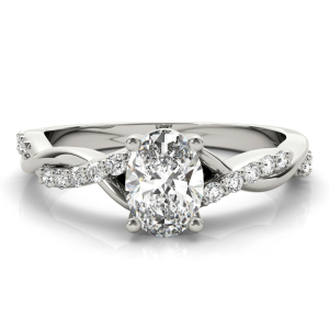 Bernisa Lab-Created Diamond 4 Prong Side Stone Engagement Ring