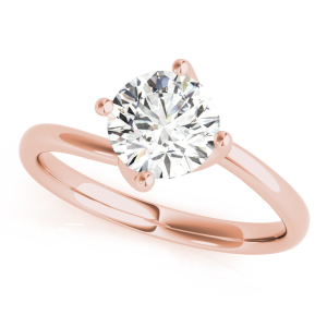 Nyaja Natural Rose Gold 4 Prong Solitaire Diamond Ring