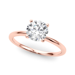 Mahogany Natural Rose Gold 4 Prong Classic Solitaire Engagement Diamond Ring