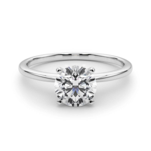 Mahogany Natural Round cut 4 Prong  Classic Solitaire Engagement Diamond Ring