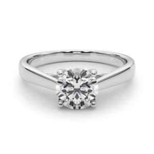 Magdalene Lab-Created Round cut 4 Prong  Solitaire Diamond Ring