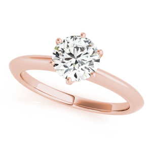 Maryann Natural Rose Gold 6 Prong Solitaire Diamond Ring
