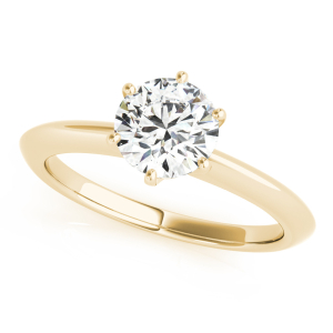 Maryann Natural Yellow Gold 6 Prong Solitaire Diamond Ring