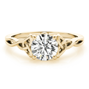 Maelee Lab-Created Diamond Yellow Gold 4 Prong Classic Solitaire Engagement Ring