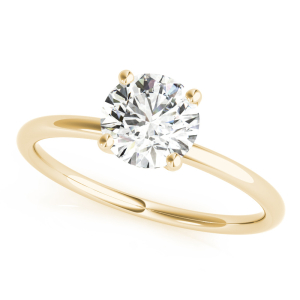 Mirabelle Lab-Created Diamond Yellow Gold 4 Prong Classic Solitaire Engagement Ring