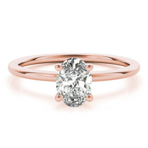 Nalyssa Lab-Created Diamond Rose Gold 4 Prong Classic Solitaire Engagement Ring