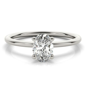 Nalyssa Lab-Created Diamond Oval cut 4 Prong  Classic Solitaire Engagement Ring