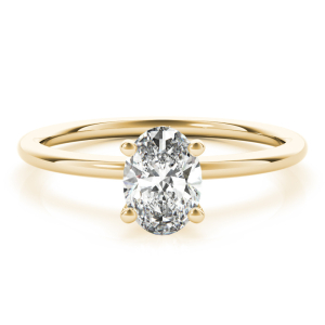 Nalyssa Lab-Created Diamond Yellow Gold 4 Prong Classic Solitaire Engagement Ring