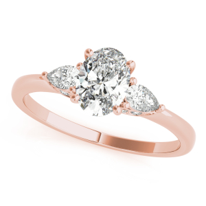 Venia Lab-Created Diamond Rose Gold 4 Prong Set Trilogy Engagement Ring