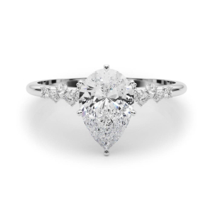 Zeno Lab Grown Diamond 6 Prong Side Stone Engagement Ring