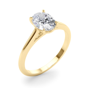 Nacelle Lab-Created Diamond Yellow Gold 4 Prong Classic Solitaire Engagement Ring