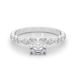 Serin Lab-Created Diamond 4 Prong Side Stone Engagement Ring