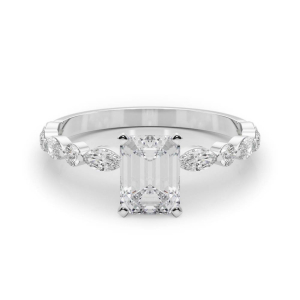 Serin Lab-Created Diamond 4 Prong Side Stone Engagement Ring