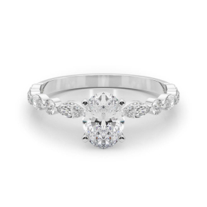 Serin Lab-Created Diamond 4 Prong Side Stone Engagement Ring