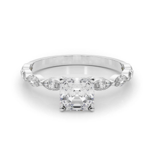 Livisa Lab-Created Diamond 4 Prong Side Stone Engagement Ring