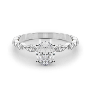 Livisa Lab-Created Diamond 4 Prong Side Stone Engagement Ring