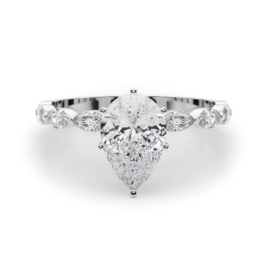 Livisa Lab-Created Diamond 6 Prong Side Stone Engagement Ring