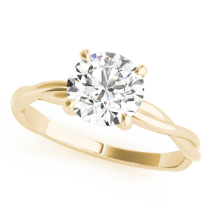 Mayzie Lab-Created Diamond Yellow Gold 4 Prong Classic Solitaire Engagement Ring