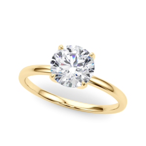 Maiya Natural Yellow Gold 4 Prong Solitaire Diamond Ring