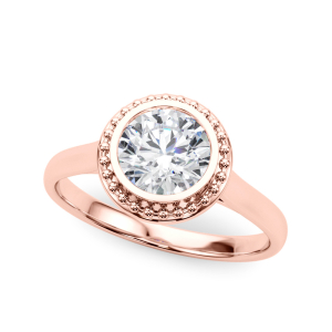 Noelle Lab-Created Diamond Rose Gold Bezel Classic Solitaire Engagement Ring
