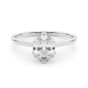 Naydi Natural Oval cut 6 Prong  Diamond Solitaire Ring