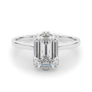 Nedjelko Natural Emerald cut 6 Prong  Diamond Solitaire Ring