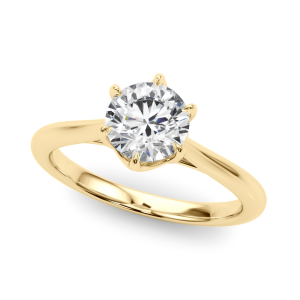Mayte Lab-Created Diamond Yellow Gold 6 Prong Classic Solitaire Engagement Ring