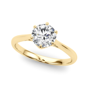 Marlena Lab-Created Diamond Yellow Gold 6 Prong Classic Solitaire Engagement Ring