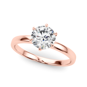 Marnie Lab-Created Diamond Rose Gold 6 Prong Classic Solitaire Engagement Ring