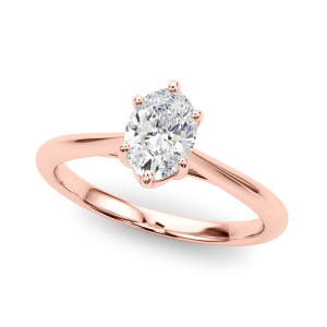 Mariah Natural Rose Gold 6 Prong Solitaire Diamond Ring