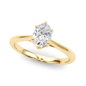 Mariah Natural Yellow Gold 6 Prong Solitaire Diamond Ring