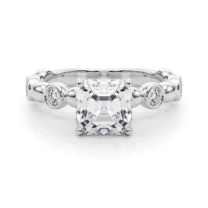 Esther Lab-Created Diamond 4 Prong Halo Engagement Ring