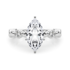 Esther Lab-Created Diamond 6 Prong Halo Engagement Ring