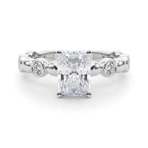 Esther Lab-Created Diamond 4 Prong Halo Engagement Ring