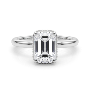 Rosatta Lab-Created Diamond 4 Prong Halo Engagement Ring