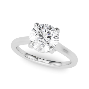 Yashira Natural Diamond Round cut 4 Prong Set  Halo Engagement Ring