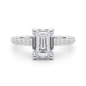 Rexlin Lab-Created Diamond 4 Prong Halo Engagement Ring