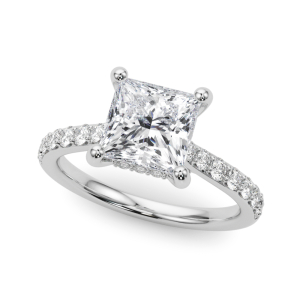 Yolandi Natural Diamond 4 Prong Set Halo Engagement Ring