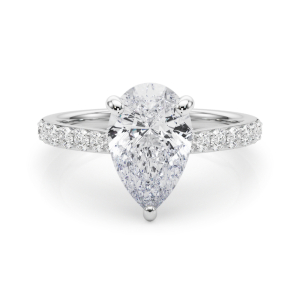 Leena Lab-Created Diamond 3 Prong Halo Engagement Ring