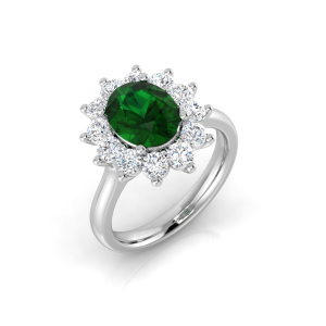 Theo Rose Gold Prong Set Gemstone Diamond Ring