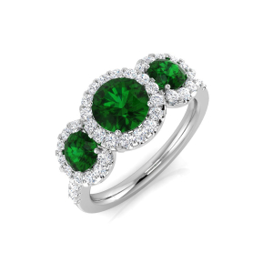 Archie cut Prong Set Emerald Diamond Ring