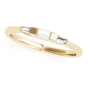leann Lab-Created Yellow Gold Bar-Set Trilogy Diamond Ring