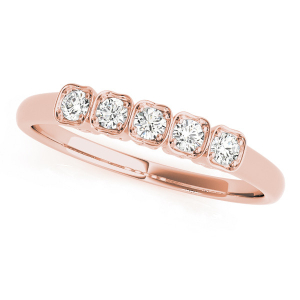 Abril Lab-Created Rose Gold Prong 5 Stone Diamond Ring
