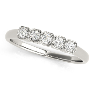 Abril 0.12 Carat Lab-Created Round cut Prong 5 Stone Diamond Ring