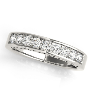 Leisha Lab-Created Silver Channel-Set Eternity Diamond Ring
