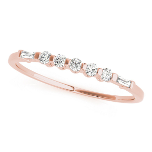 Miyani Lab-Created Rose Gold Bar And Prong Set  Diamond Ring