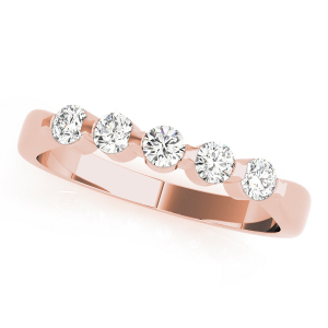 Celina Lab-Created Rose Gold Bezel 5 Stone Diamond Ring